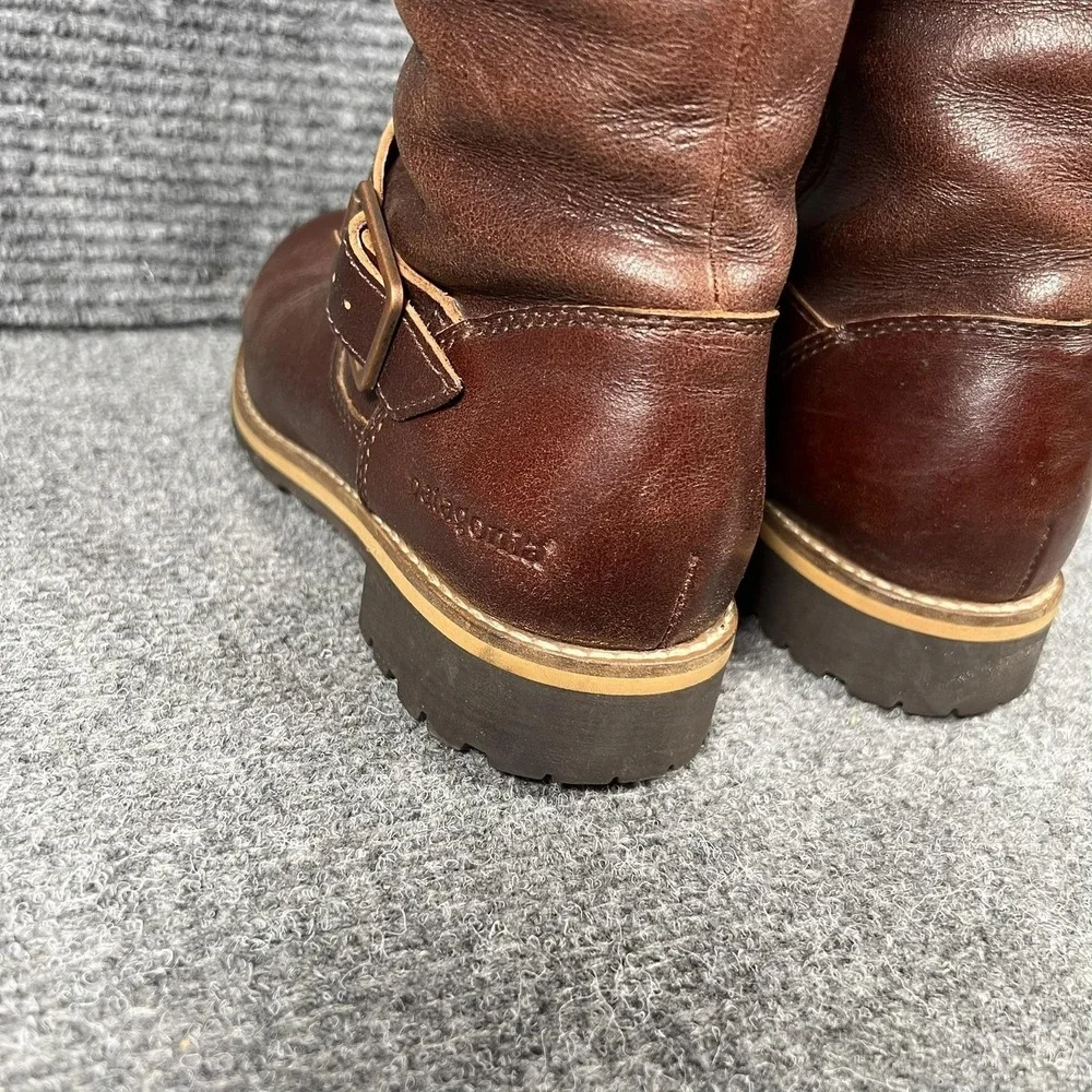Patagonia Boots Womens Size 6.5 37.5 Brown Leather Buckle‎ Mid Calf Thatcher